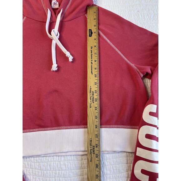 JUICY by Juicy Couture Fleece Cropped Pullover Hoodie SZ M Long Bell Sleeves Cor - Picture 8 of 12
